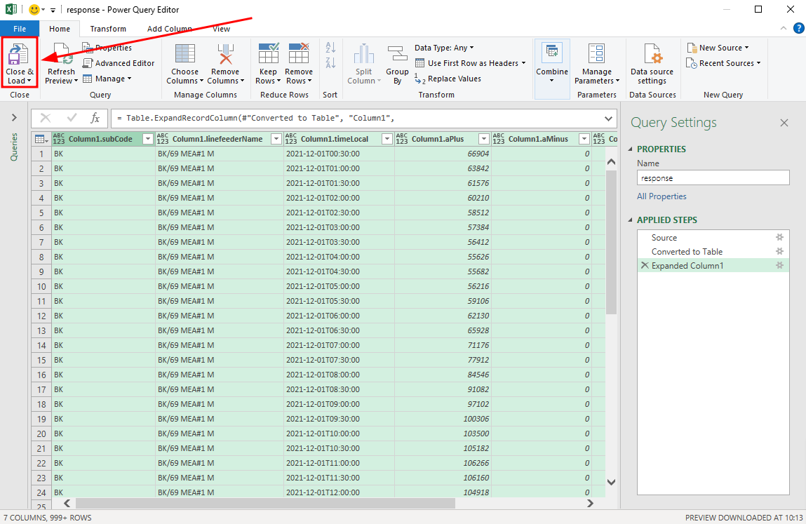 JSON Excel